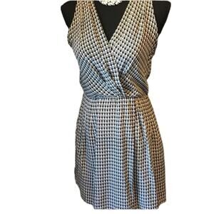 Myne Silk black and white houndstooth skull skater dress size 0